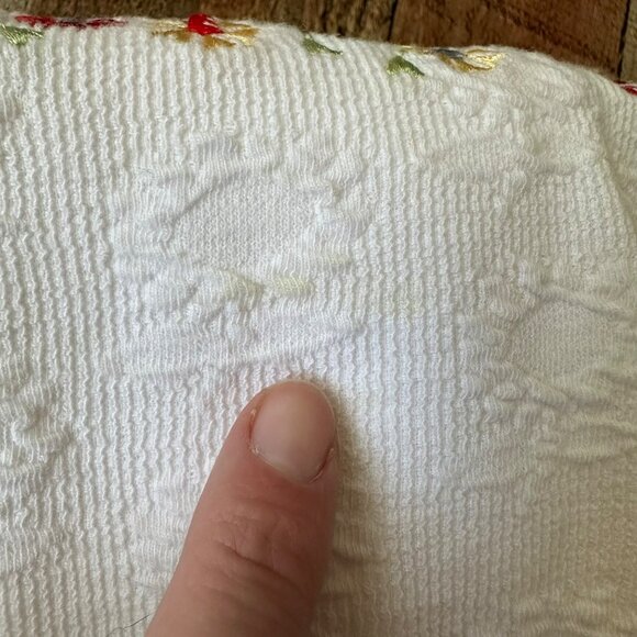 Vintage Teddi Embroidered White Polo With Floral & House Design Short Sleeve - Picture 7 of 13